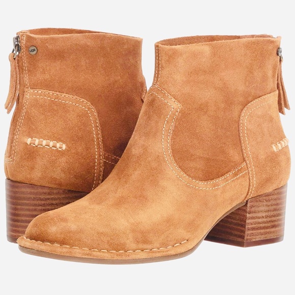 ugg bandara mid heel ankle boot in tan